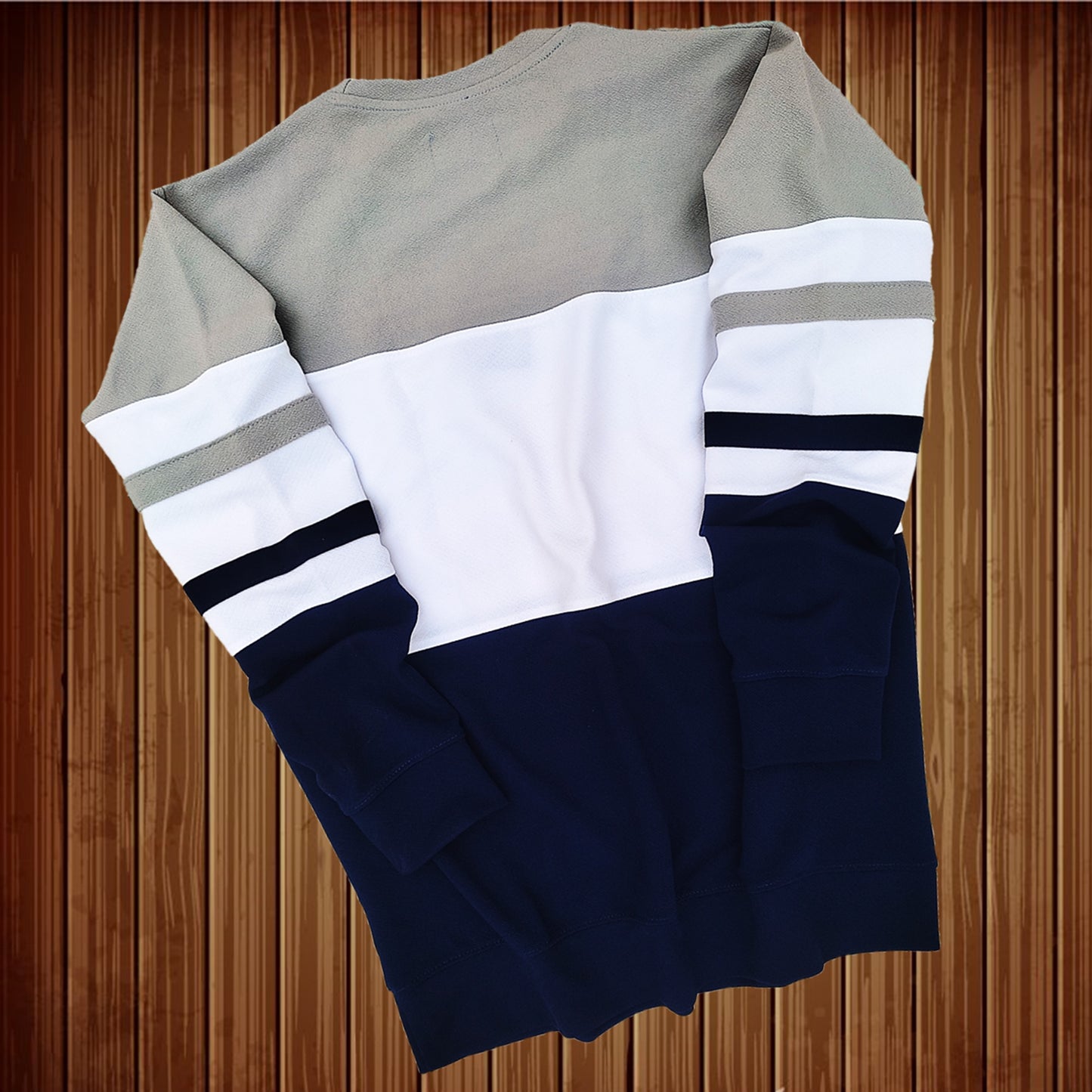 Full sleeve Lycra Steel Grey, White and Navy with two stripes