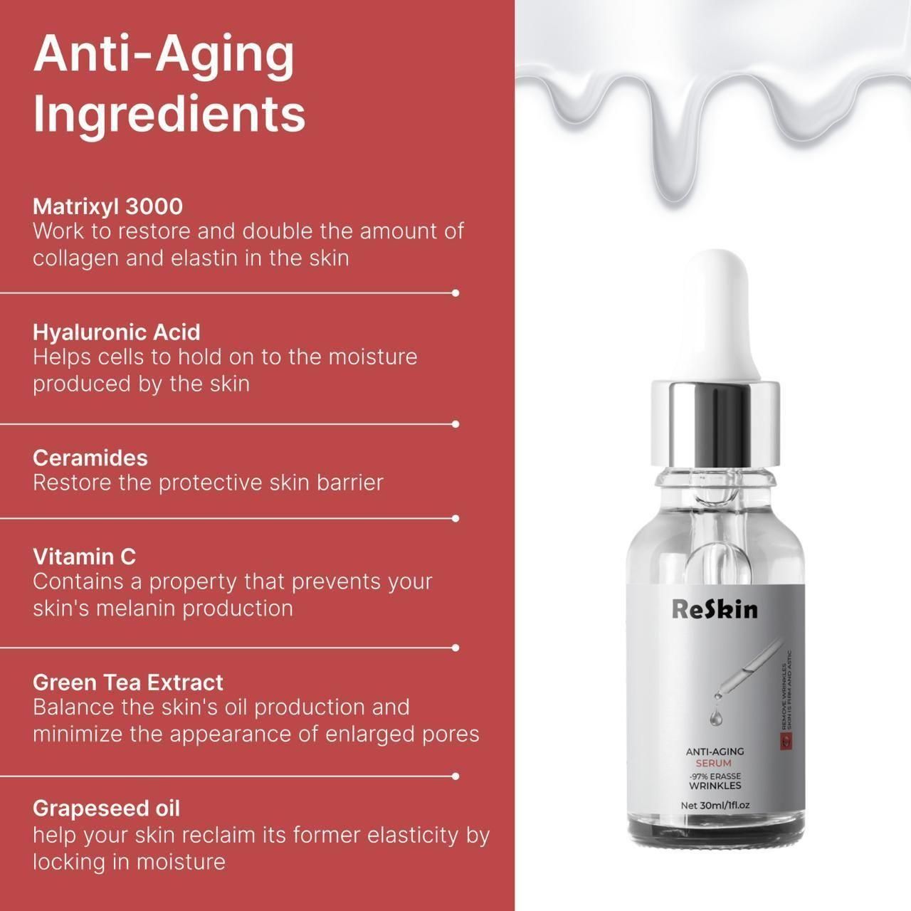 Revitalize Your Skin with Reskin Anti-Aging Face Serum 30ml