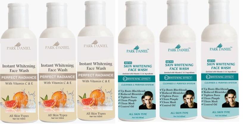 Park Daniel Instant Whitening & Men's Skin Whitening Face Wash (Pack of 6)