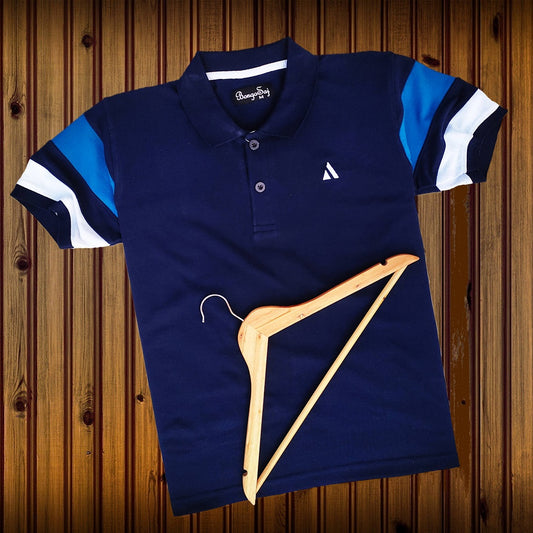 Men stylish T Shirt Navy blue, with Cut Sew Sleeves