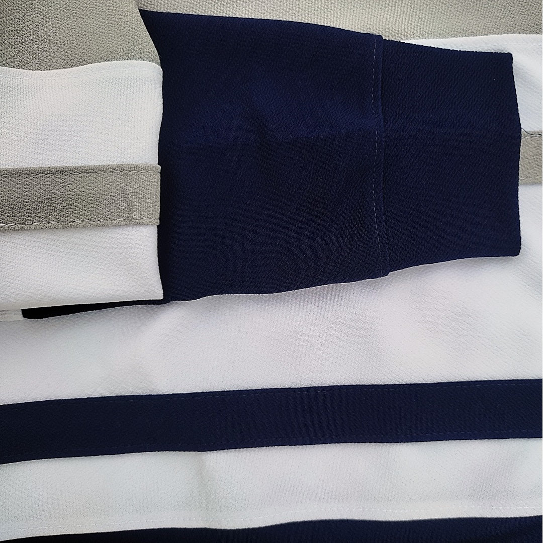 Full sleeve Lycra Steel Grey, White and Navy with two stripes