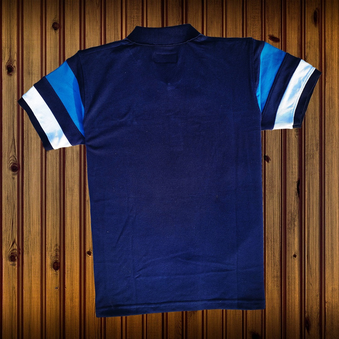 Men stylish T Shirt Navy blue, with Cut Sew Sleeves