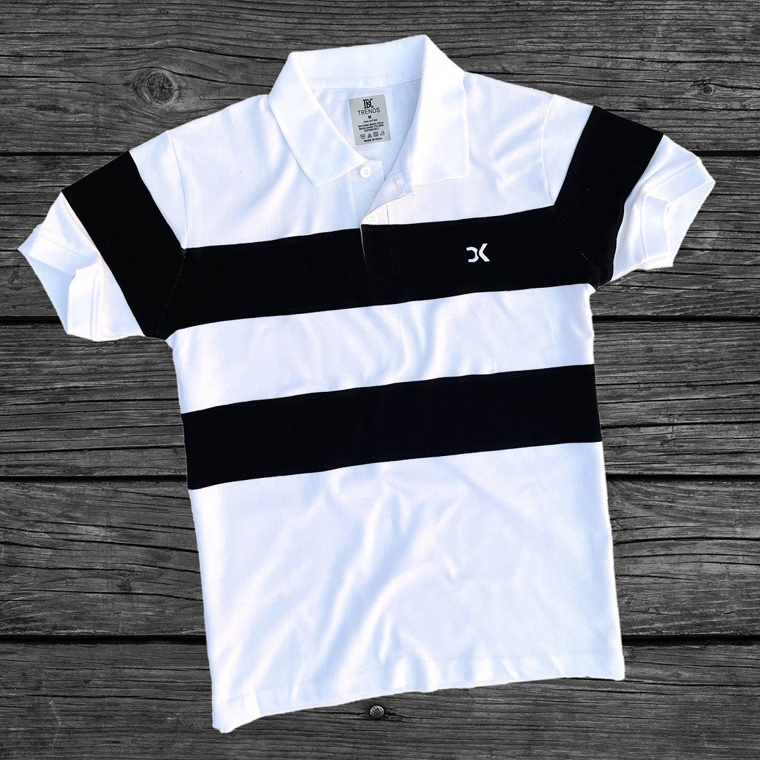 Men stylish T Shirt White with Black new