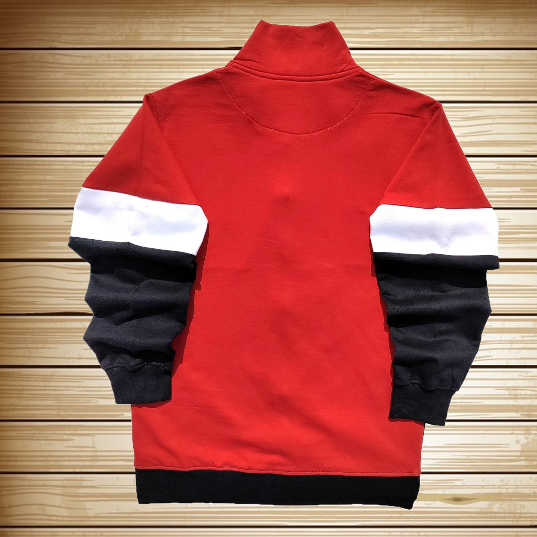 Men Full Sleeve Red With Navy Blue, Sweat Jacket
