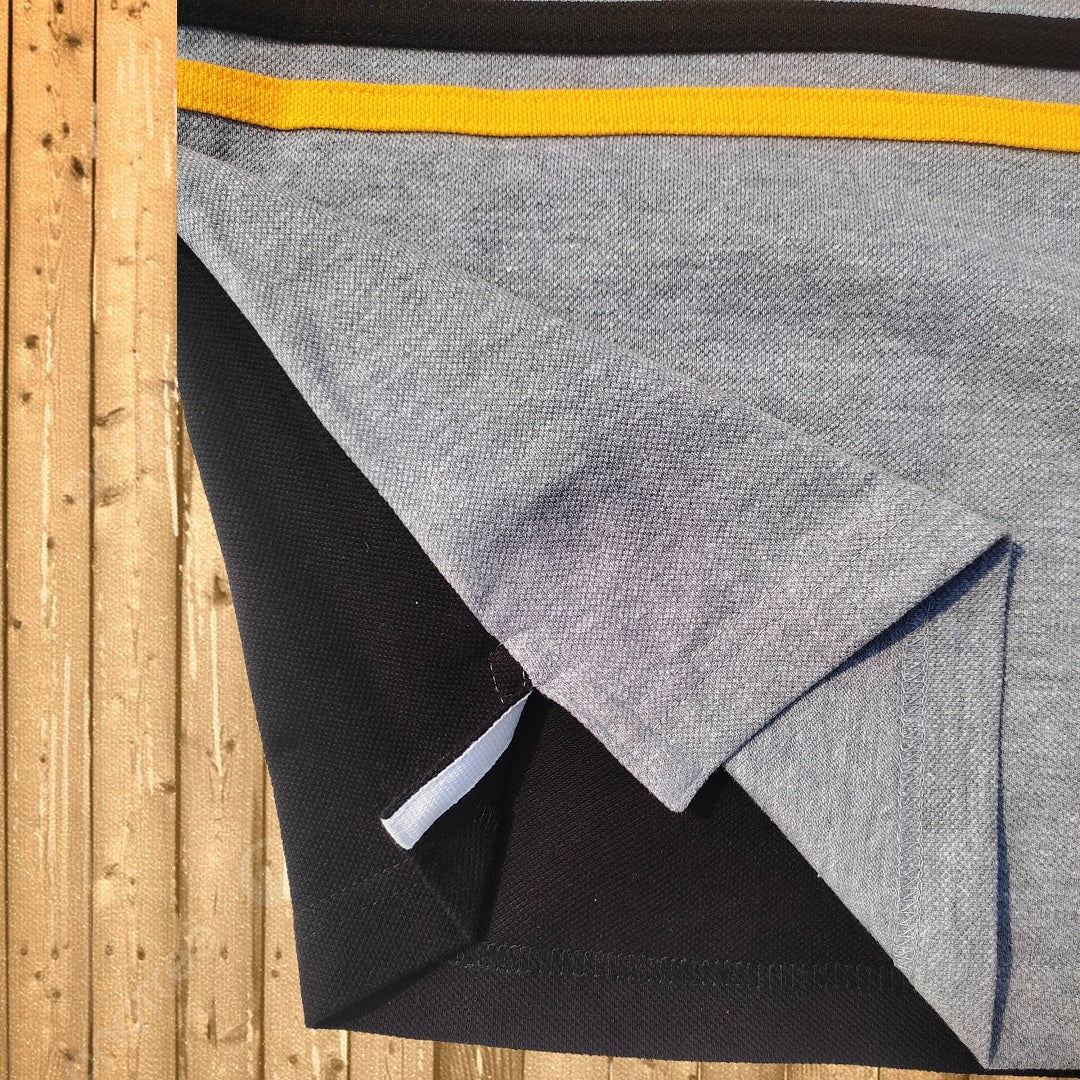 Stylish Premium Men T-Shirt Black, Yellow & Grey with Pocket