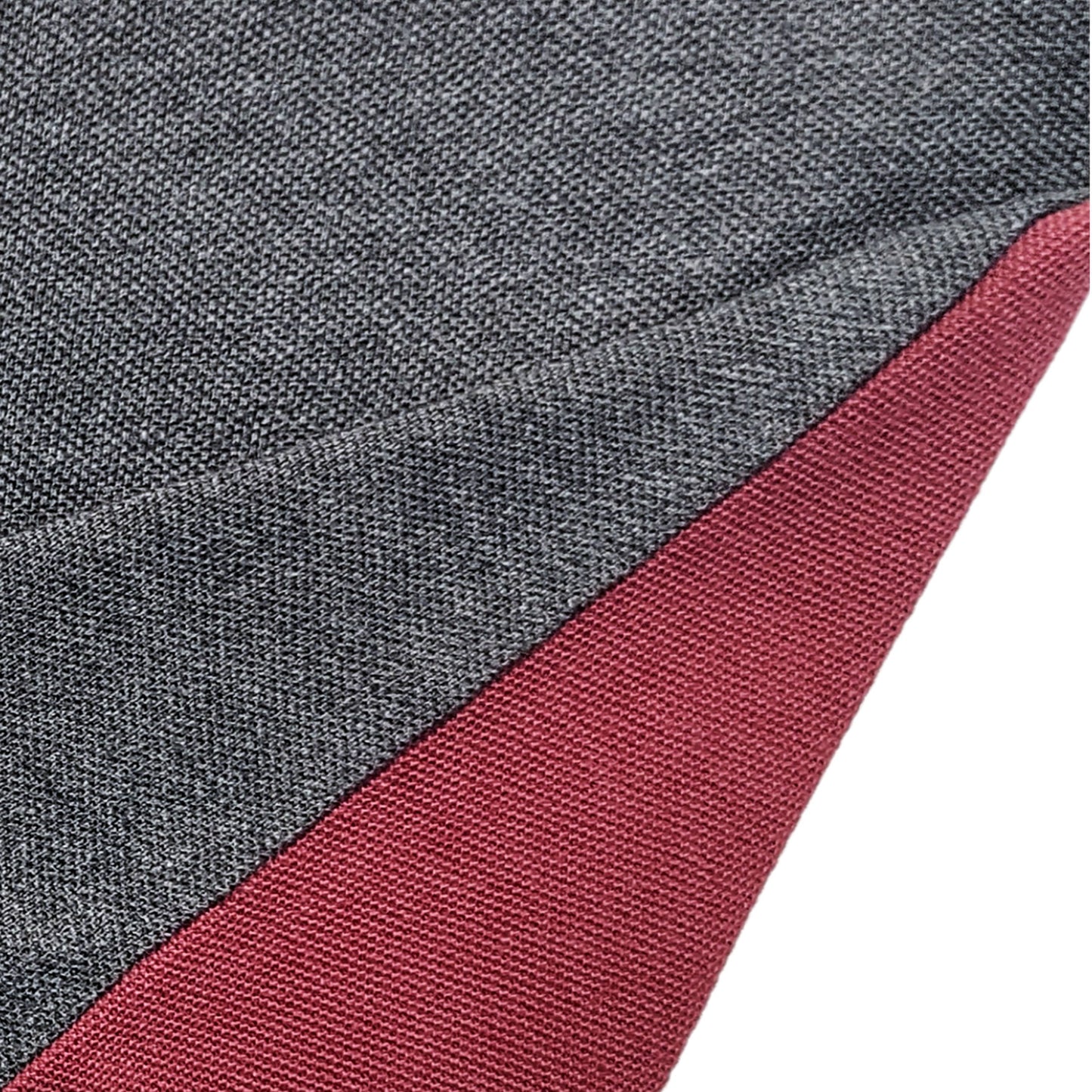 Mens Polo T-Shirt with Cut & Sew, Maroon, White and Mélange