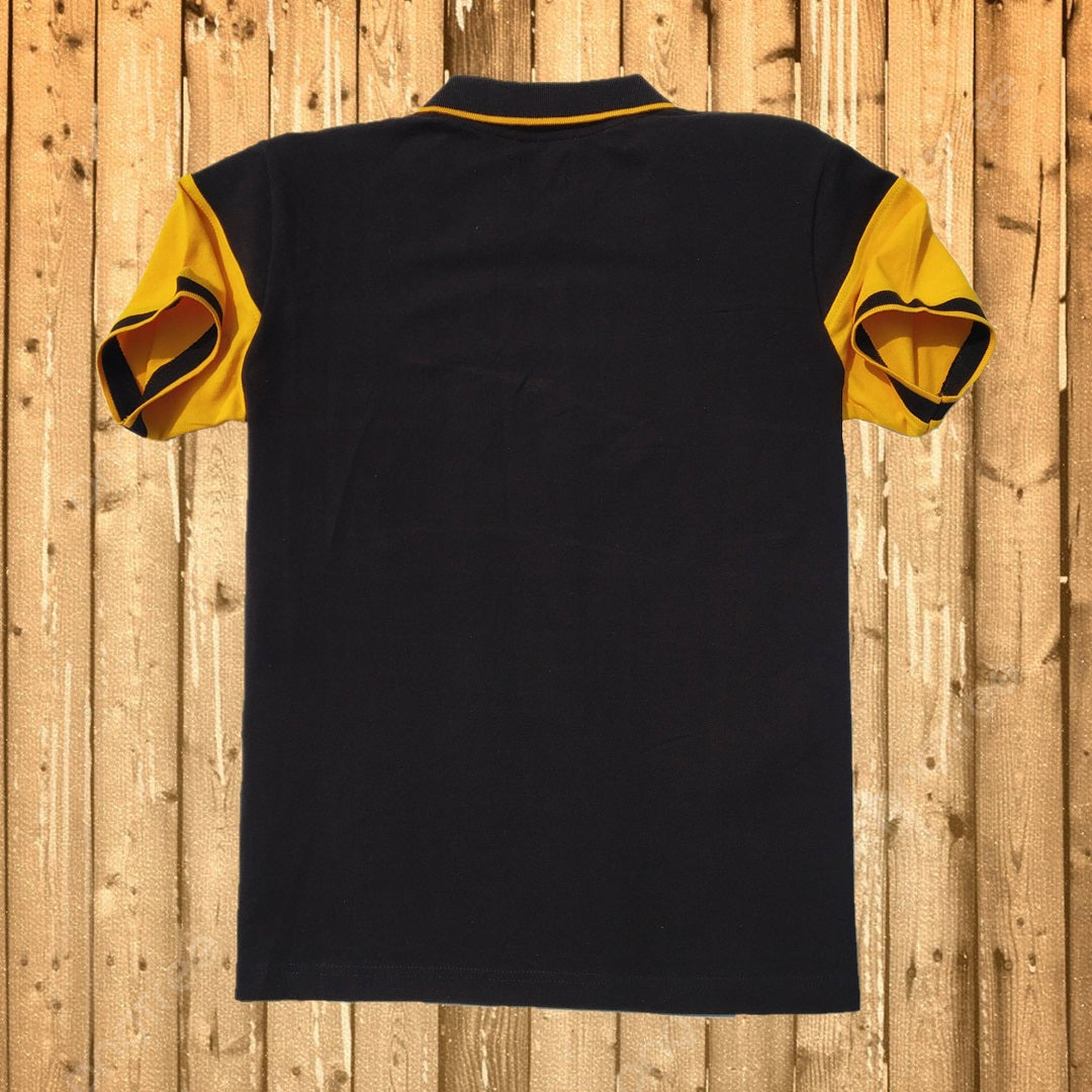 Stylish Premium Men T-Shirt Black, Yellow & Grey with Pocket